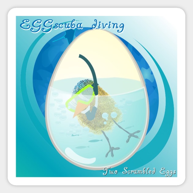 Two Scrambled Eggs - EGGscuba diving Sticker by Kartoon